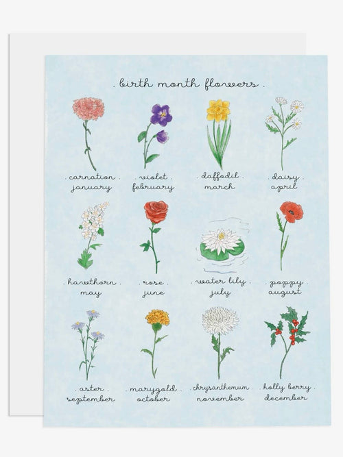 Birth Month Flowers Card