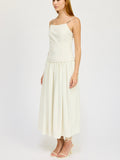 Barrett Mixed Media Dress in Ivory