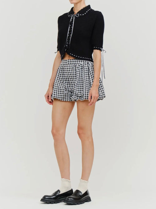 All The Right Ribbons Knit Top in Black