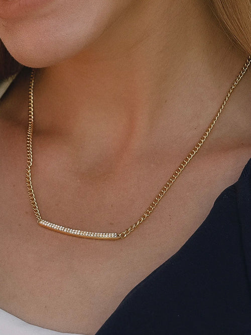 Pellerine CZ Bar Chain Necklace