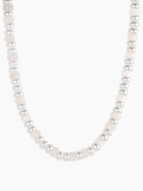 Harbor Statement Necklace in White Jade
