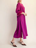 Fair Feather Midi Dress in Plum