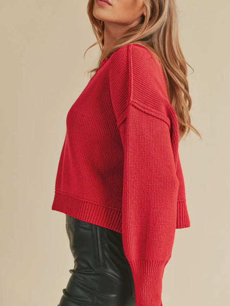 Simple Road Sweater in Red