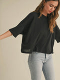 Lovely Linen Tee in Black