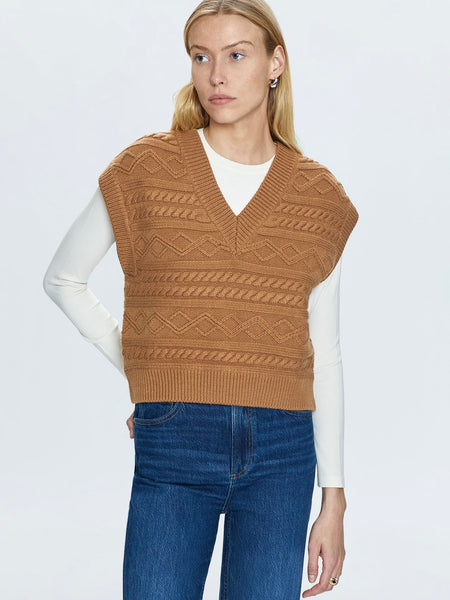 Marta Sweater Vest in Caramel