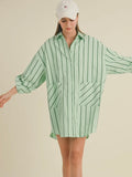 Just Right Shirt Dress in Green