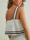 Set To The Sea Tank in White & Navy