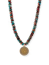 Watercolor Prayer Warrior Necklace in Blue & Red