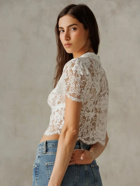 Lacey Lady Blouse in White