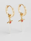 Rose Dagger Huggie Earrings