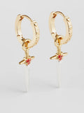 Rose Dagger Huggie Earrings