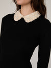 Mozza Embellished Knit Top in Black