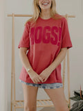 HOGS! Puffy Ink Tee in Red
