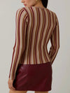 Sold On Stripes Top in Mauve & Maroon