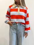Princeton Polo Sweater in Blue & Red