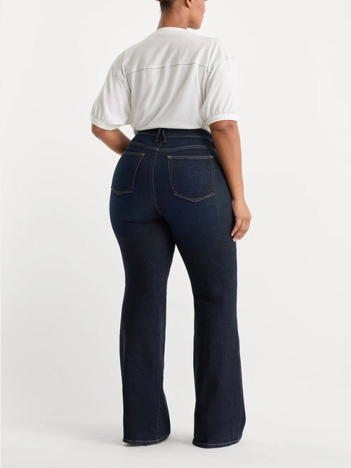 Soft Tech Good Waist Palazzo Ankle Jeans in Indigo1308