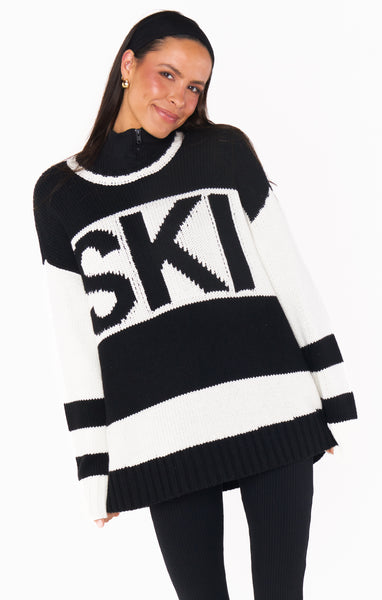 Ski In Sweater in Black Knit