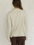 Piper Mock Neck Pullover in Beige