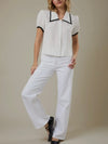 Buttoned & Bossy Blouse in White