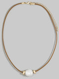 A Lady With Edge Necklace in Brown