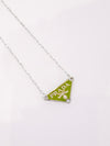 Repurposed Triangle Necklace in Avocado