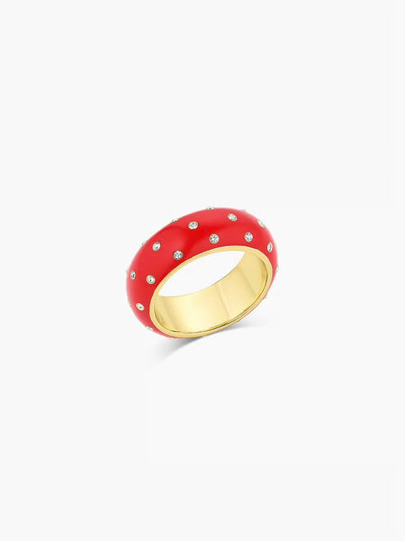 Noel Enamel Shimmer Ring in Red