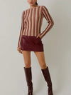Sold On Stripes Top in Mauve & Maroon