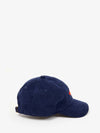 Corduroy Baseball Hat in Bright Poppy Embroidered Lips