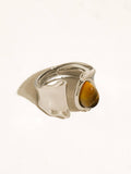 Jaspe Tiger Eye Statement Ring in Silver