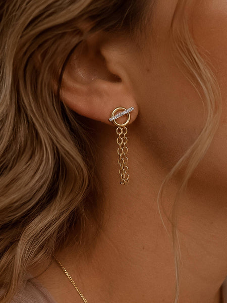 Lisle CZ Chain Drop Earrings