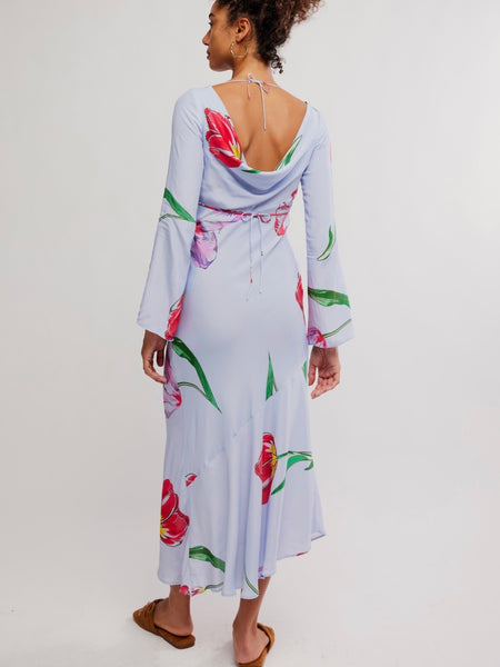 Zadie Diagonal Seam Midi Dress in Spring Combo