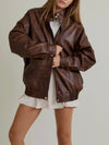 Faux Your Information Jacket in Brown