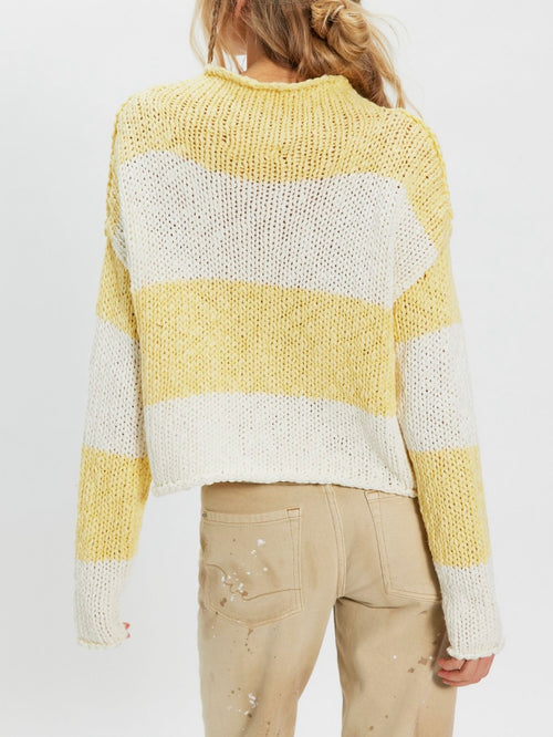 Opal Rugby Stripe Sweater in Lemon Combo