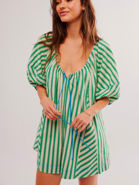 Bop Around Romper in Green Combo