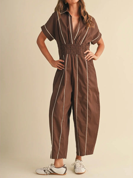 So Jealous Jumpsuit in Brown