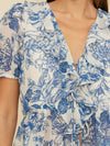 Bee Ruffle Top in Blue Floral