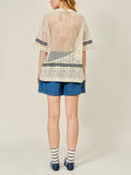 Team Player Crochet Lace Top in Natural