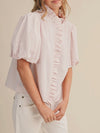 Ruffles At The Resort Button Up in Pink