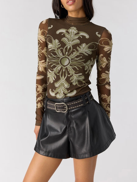 Fiori Skirt in Brown Plaid
