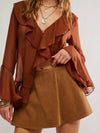 Paradise Found Suede Skort in Caramel Cafe