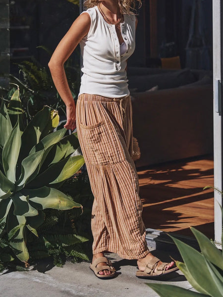 You're My Kind Of Stripe Pants in Taupe