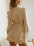 Ready To Bow Romper in Linen