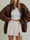Faux Your Information Jacket in Brown