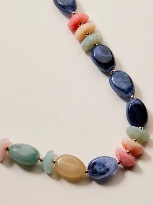 Waterside Beaded Necklace in Blue