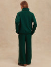 Brushed Rib Wide Leg Pant 28 in Pine Grove & Cement