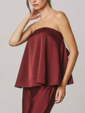 Oh So Sleek Strapless Top in Wine