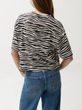 Mae Cropped Tee in Zebra
