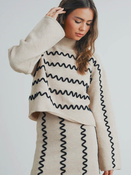 Just Wave & Smile Sweater in Oat