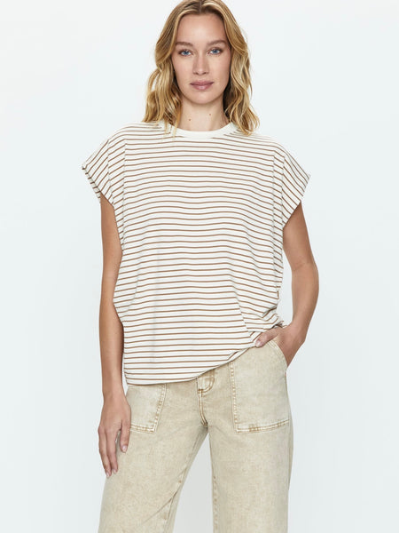 Trina Muscle Tee in Sable Stripe
