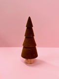Glitter Flocked Trees Set of 3 in Brown
